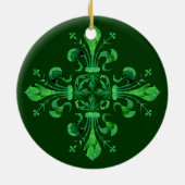 St. Patrick's Fleur de lis Keramisch Ornament (Achterkant)
