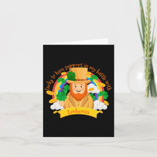 St Patricks Four Leaf Clover Leprechaun Leukemia A Kaart