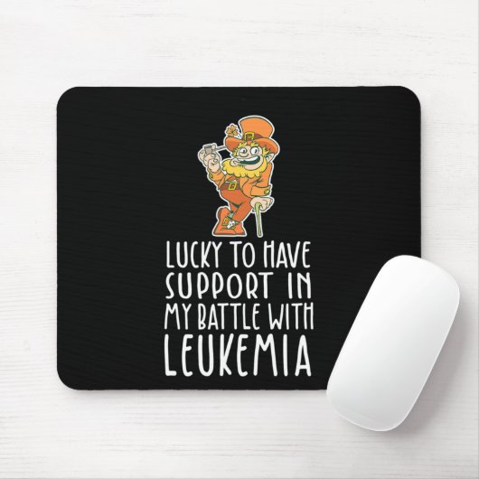 St Patricks Four Leaf Clover Leprechaun Leukemia A Muismat (Met muis)