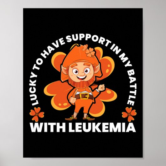 St Patricks Four Leaf Clover Leprechaun Leukemia A Poster (Voorkant)