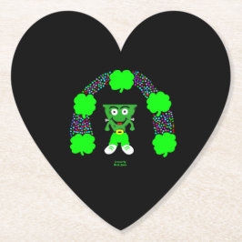St. Patrick's FrankenCheese Heart Paper Onderzette Kartonnen Onderzetters