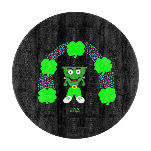 St. Patrick's FrankenCheese Round Cutting Board Snijplank (Voorkant)