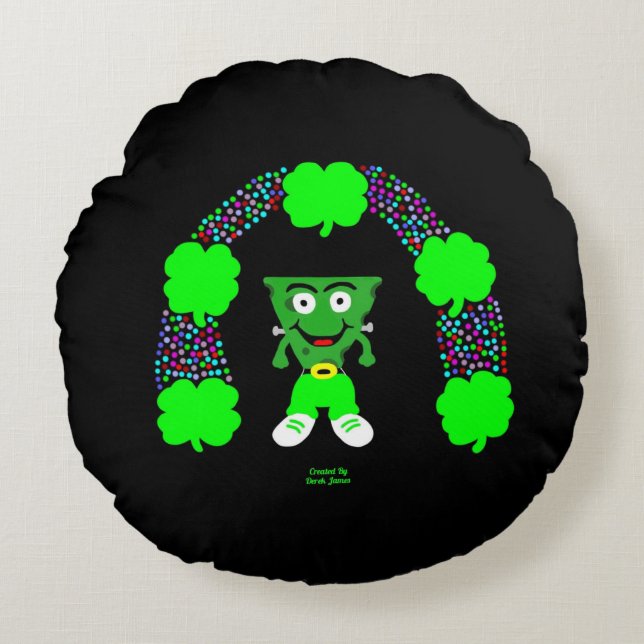 St. Patrick's FrankenCheese Round Sierkussen Rond Kussen (Voorkant)