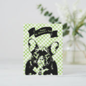St Patricks Franse Bulldog Silhouet Briefkaart (Staand voorkant)