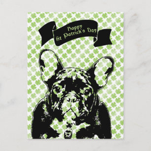 St Patricks Franse Bulldog Silhouet Briefkaart