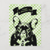 St Patricks Franse Bulldog Silhouet Briefkaart (Voorkant)