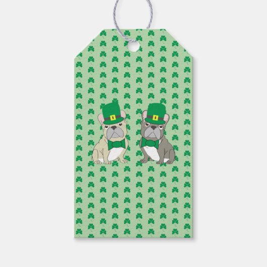 St. Patricks French Bulldogs Cadeaulabel (Voorkant)