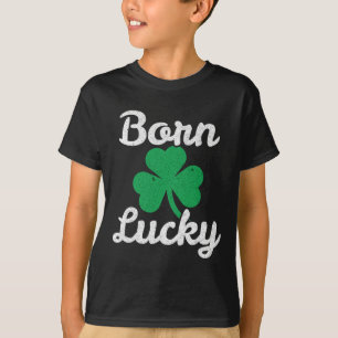 St Patricks geboren gelukkige Ierse afstammeling L T-shirt
