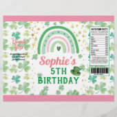St Patrick's Girl Birthday Party Chip Bag Wrapper Flyer (Voorkant)