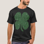 St Patricks Glitter Effect Clover T-shirt (Voorkant)