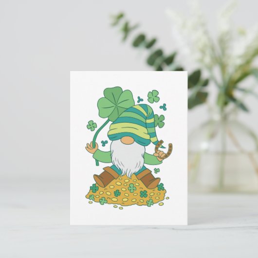 St. Patrick's Gnome Briefkaart (Staand voorkant)