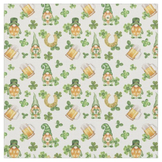 St. Patrick's Gnomen Fabric Stof (Close Up)