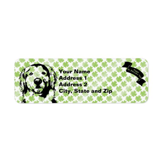 St Patricks Golden Retriever Silhouette - Corona Etiket (Voorkant)