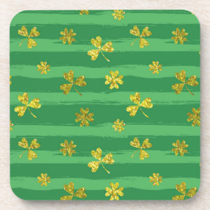 st patricks golden shamrocks bier onderzetter