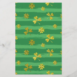 st patricks golden shamrocks briefpapier