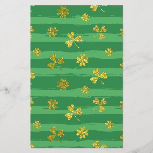 st patricks golden shamrocks briefpapier (Voorkant)