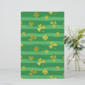 st patricks golden shamrocks briefpapier (Staand voorkant)