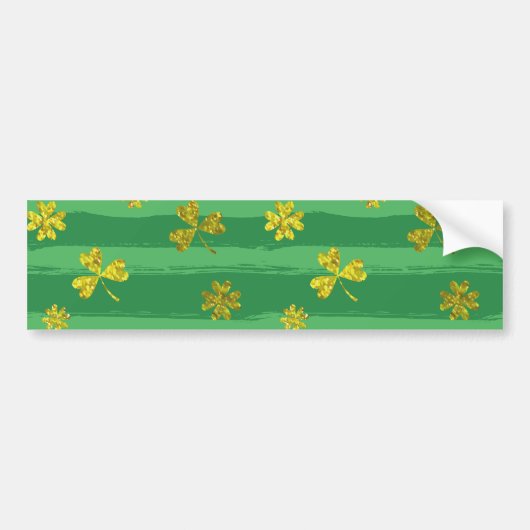 st patricks golden shamrocks bumpersticker (Voorkant)