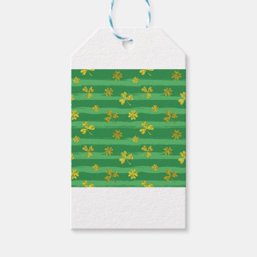 st patricks golden shamrocks cadeaulabel (Voorkant)