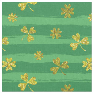 st patricks golden shamrocks fabric stof