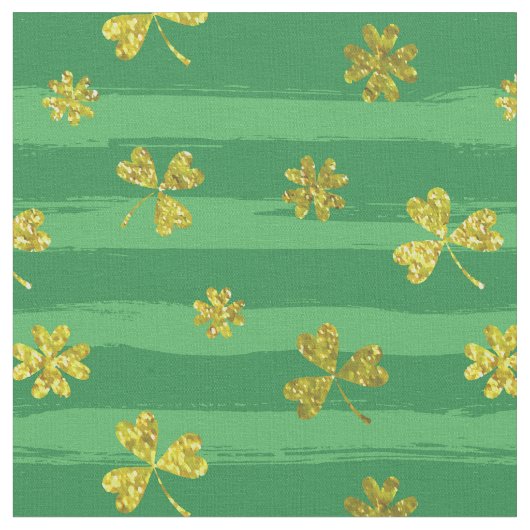 st patricks golden shamrocks fabric stof (Close Up)