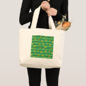st patricks golden shamrocks grote tote bag (Voorkant (product))