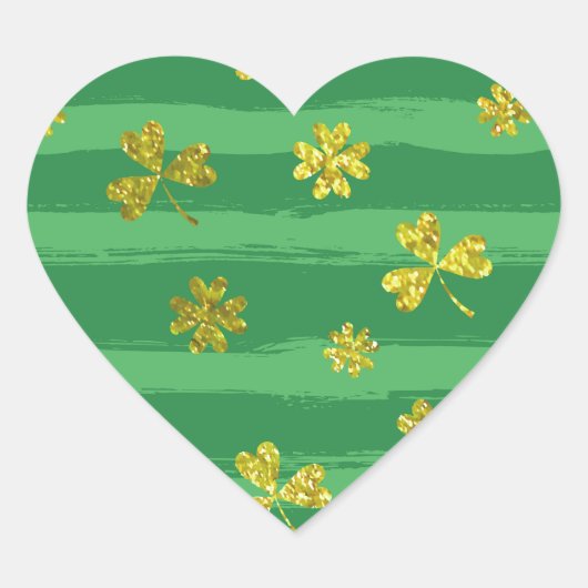 st patricks golden shamrocks hart sticker (Voorkant)