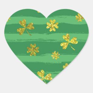 st patricks golden shamrocks hart sticker