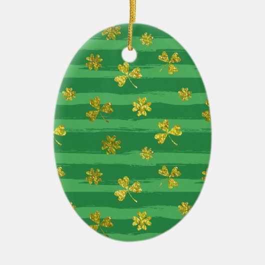 st patricks golden shamrocks keramisch ornament (Voorkant)