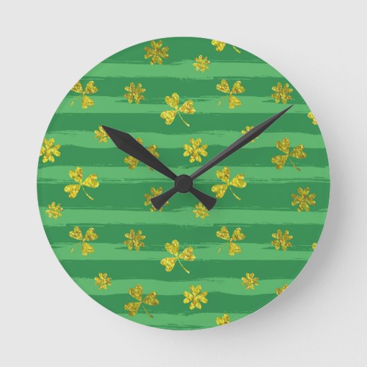 st patricks golden shamrocks ronde klok (Voorkant)