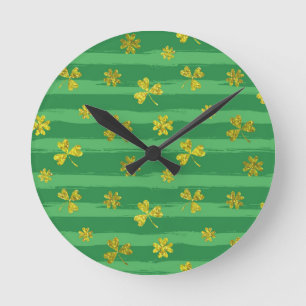 st patricks golden shamrocks ronde klok