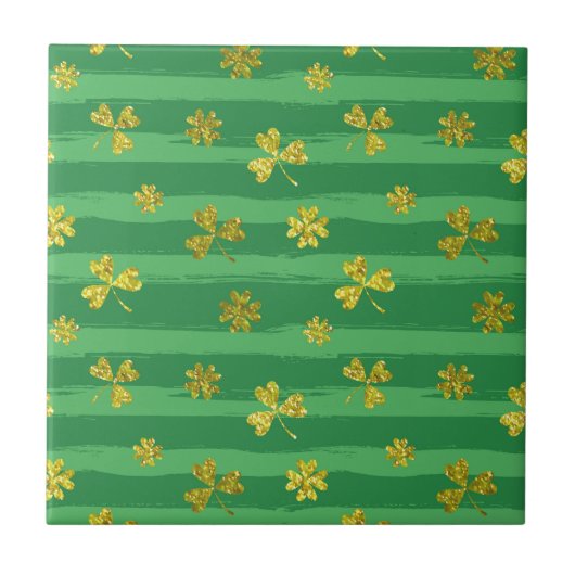 st patricks golden shamrocks tegeltje (Voorkant)