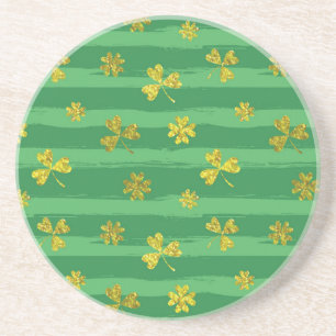 st patricks golden shamrocks zandsteen onderzetter