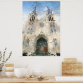 St Patrick's Gothic Revival Church Painting Poster (Keuken)