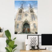 St Patrick's Gothic Revival Church Painting Poster (Thuiskantoor)