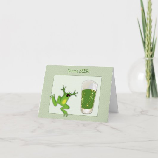 St. Patrick's Green Beer and Frog card Kaart (Voorkant)