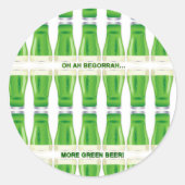 St. Patrick's Green Beer Pattern Ronde Sticker (Voorkant)