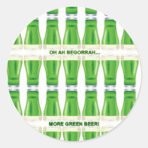 St. Patrick's Green Beer Pattern Ronde Sticker