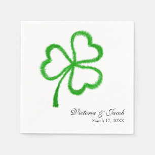 St. Patricks Green Heart Shamrock Wedding Servet