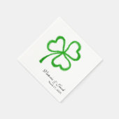 St. Patricks Green Heart Shamrock Wedding Servet (Hoek)