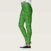 St. Patricks Green Shamrocks Lucky Clover Pattern Leggings (Links)