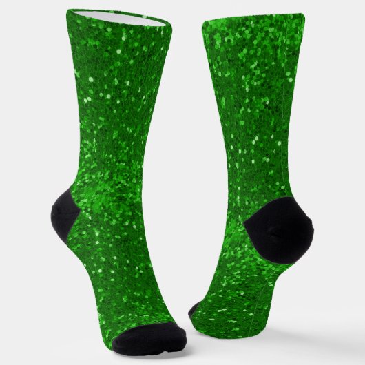 St. Patrick's green sparkling glitter pattern Sokken (Gebogen)