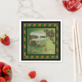 St. Patrick's Greetings Celtic Knot Border Napkins Servet (Insitu)