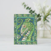 ST. PATRICK'S GROENE SHAMROCK DRAGON, IERSE FANTAS BRIEFKAART (Staand voorkant)