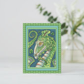 ST. PATRICK'S GROENE SHAMROCK DRAGON, IERSE FANTAS BRIEFKAART (Staand voorkant)