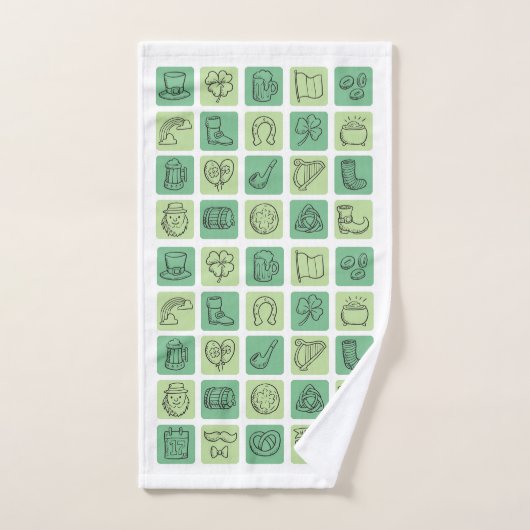 St. Patrick's Hand Drawn Icons ID635 Bad Handdoek (Handdoek)
