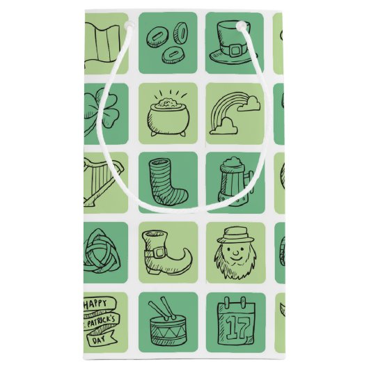 St. Patrick's Hand Drawn Icons ID635 Klein Cadeauzakje (Achterkant)