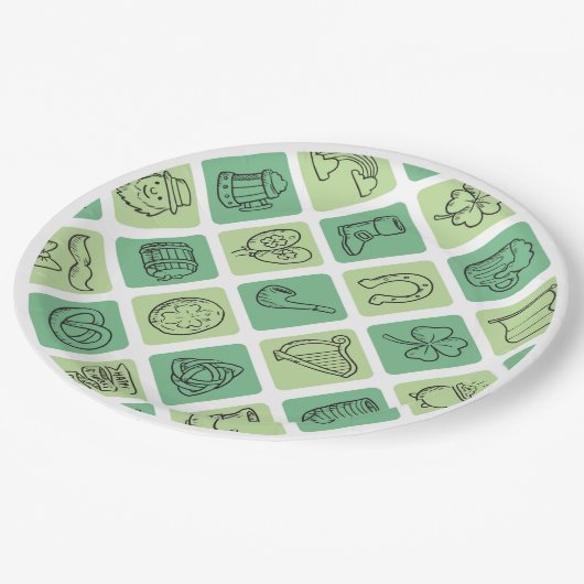 St. Patrick's Hand Drawn Icons ID635 Papieren Bordje (Gekanteld)