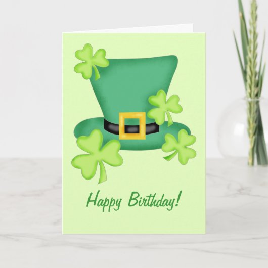 St. Patrick's Happy Birthday Shamrock Kaart (Voorkant)