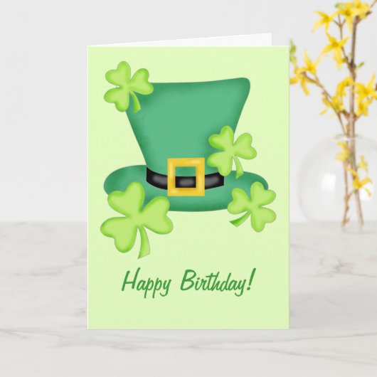 St. Patrick's Happy Birthday Shamrock Kaart (Gele Bloem)